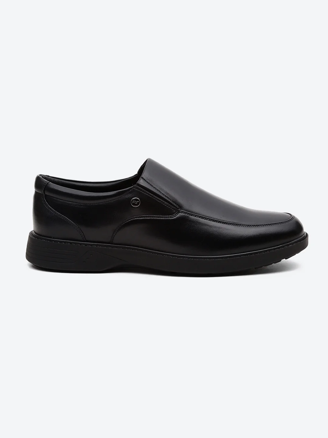 Men Black Leather Slip on Shoes - Image 5