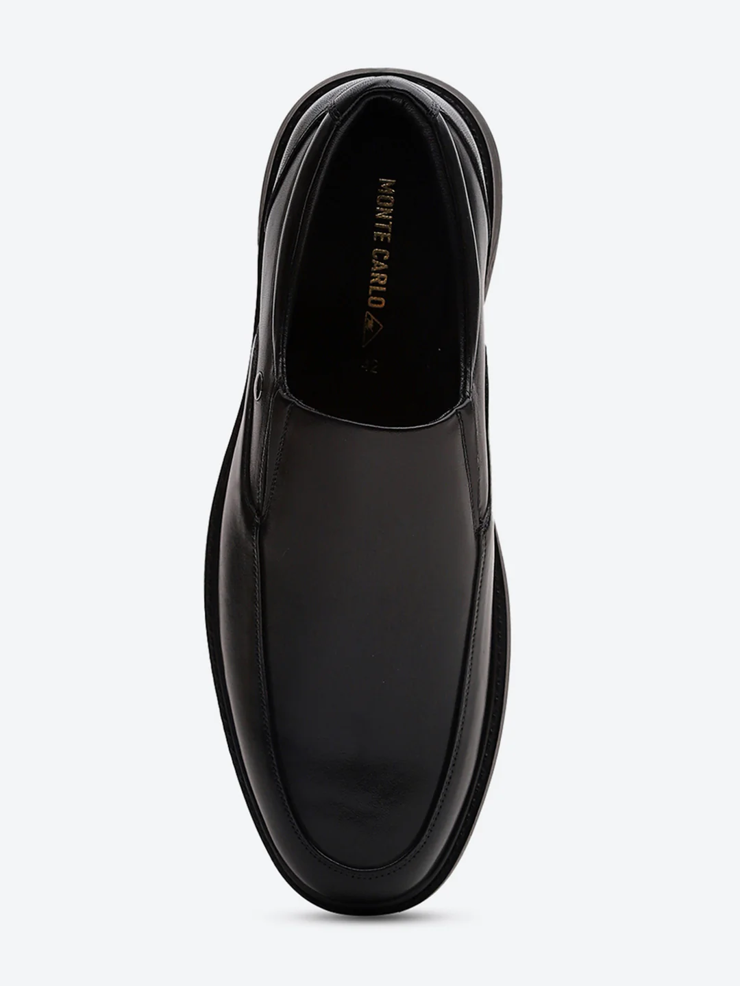 Men Black Leather Slip on Shoes - Image 6