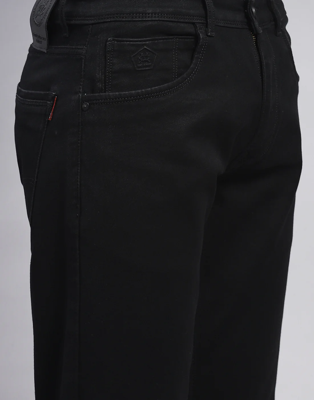 Men Black Light Wash Straight Fit Denim - Image 6
