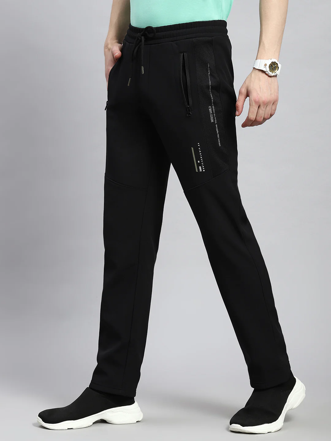 Men Black Plain Winter Lower - Image 4