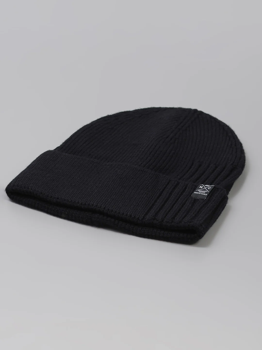 Men Black Printed Blend Wool Cap - Image 6
