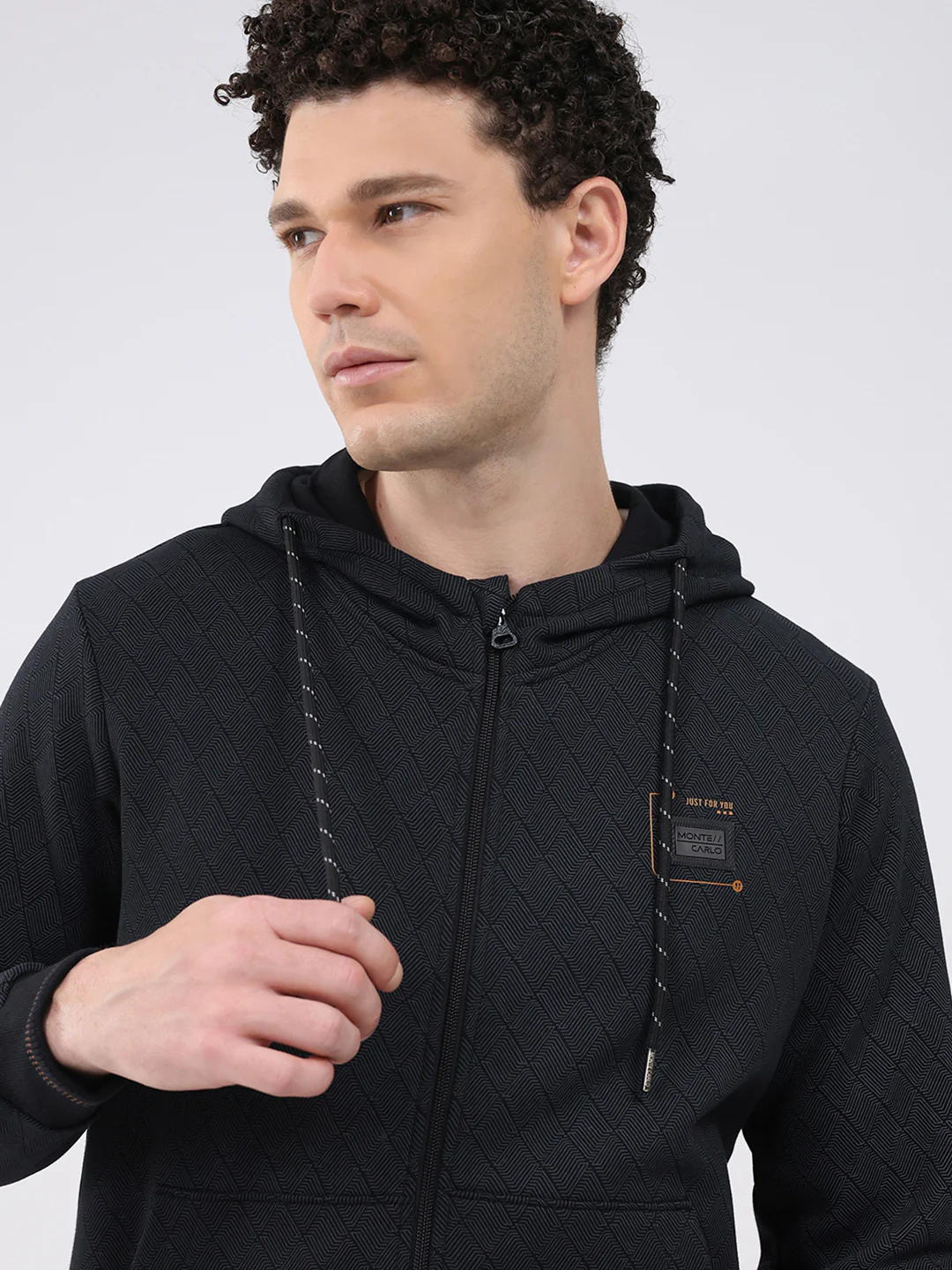 Men Black Printed Hooded Full Sleeve Sweatshirt - Image 6