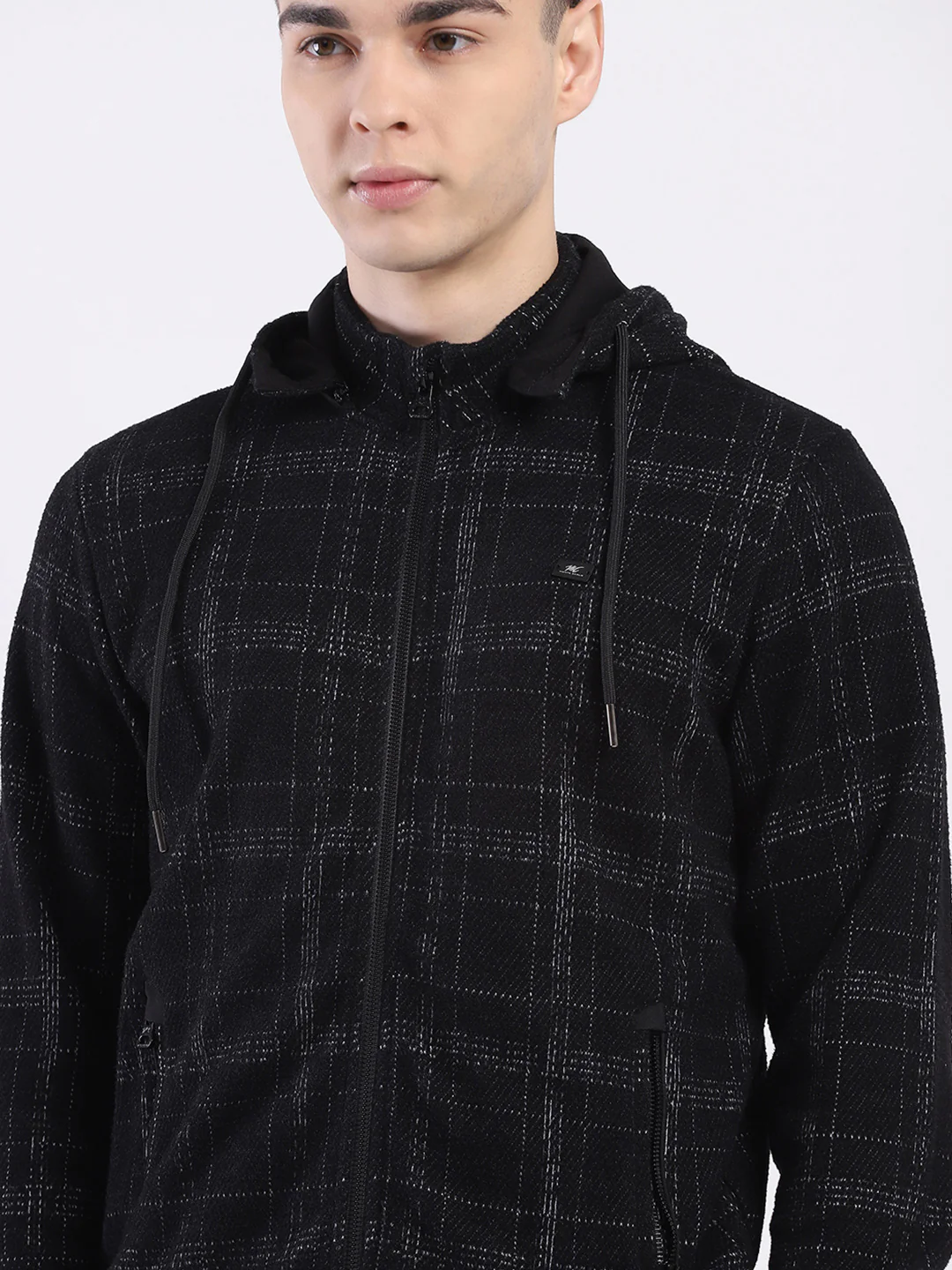 Men Black Printed Hooded Full Sleeve Sweatshirt - Image 8