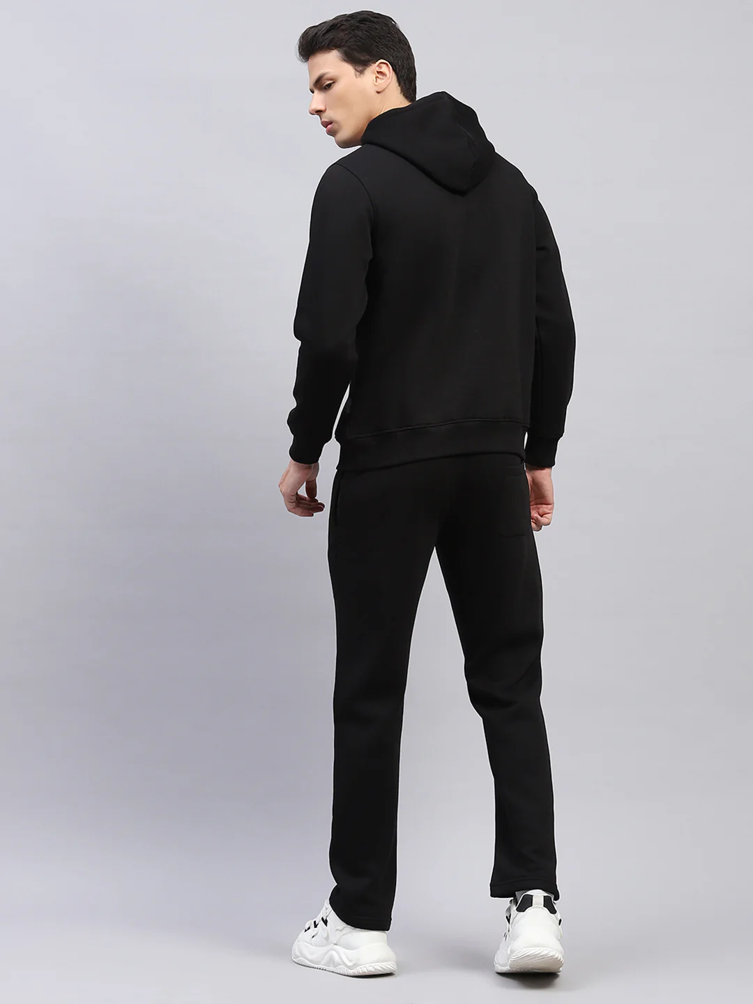 Rock.it Men Black Printed Hooded Full Sleeve Winter Tracksuit - Image 5