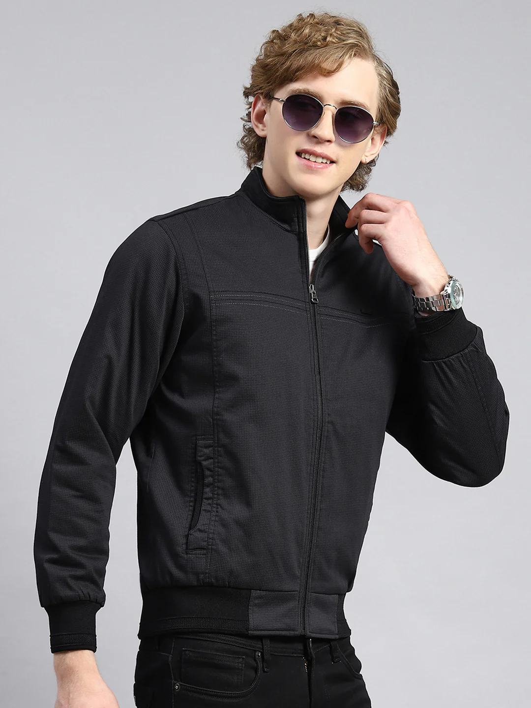 Men Black Printed Jacket - Image 3