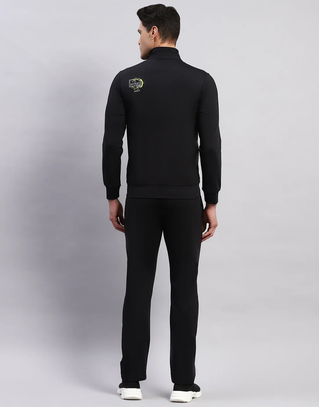 Rock.it Men Black Printed Mock Neck Full Sleeve Tracksuit - Image 5