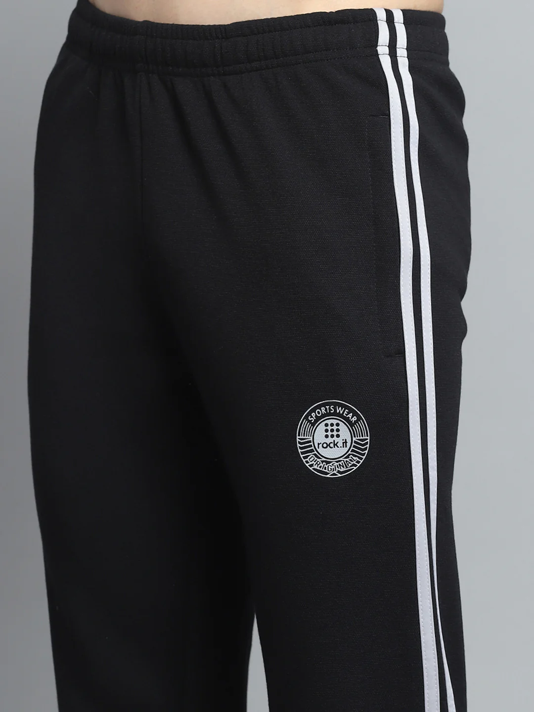 Rock.it Men Black Printed Mock Neck Full Sleeve Winter Tracksuit - Image 8