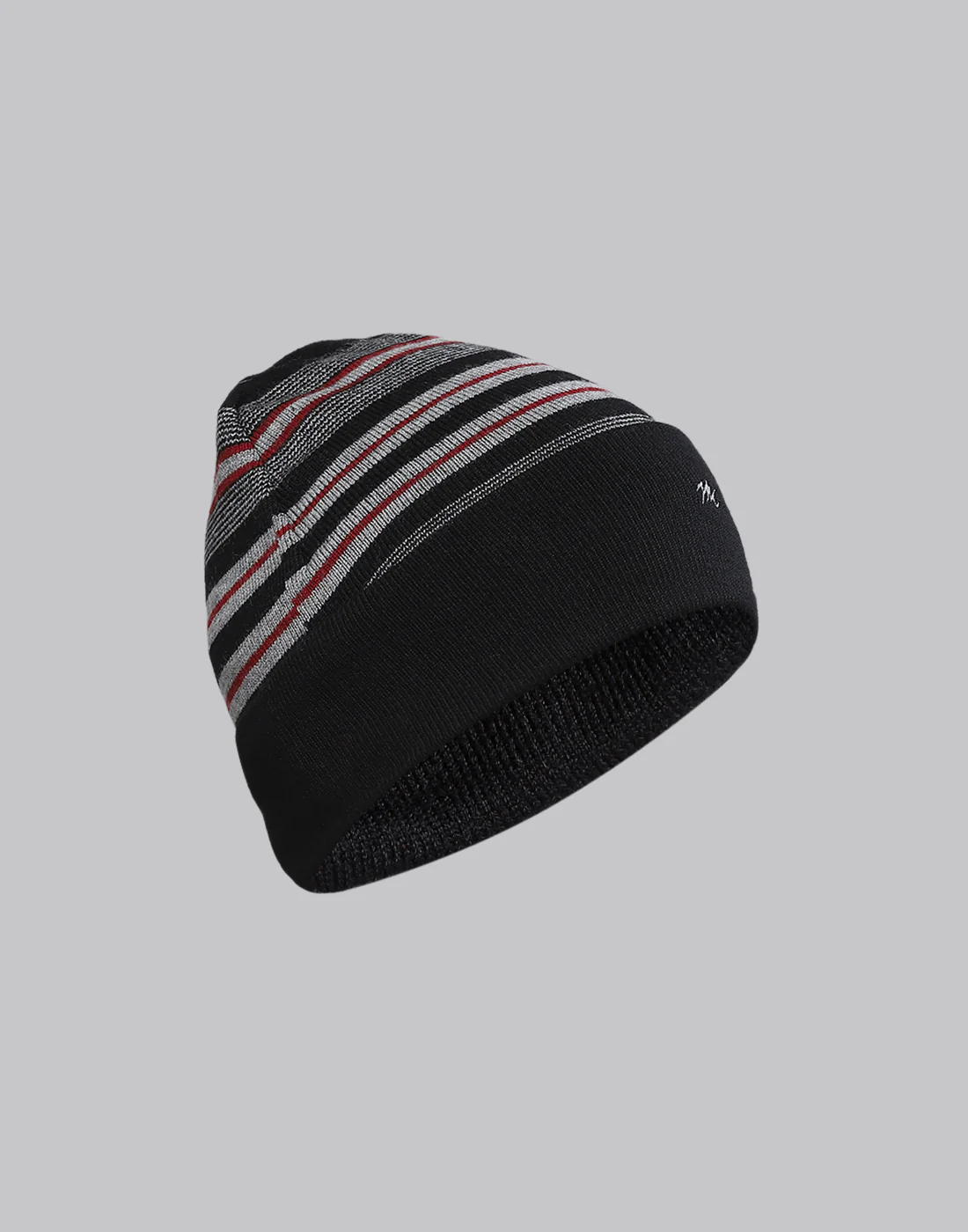 Men Black Printed Pure Wool Cap - Image 5