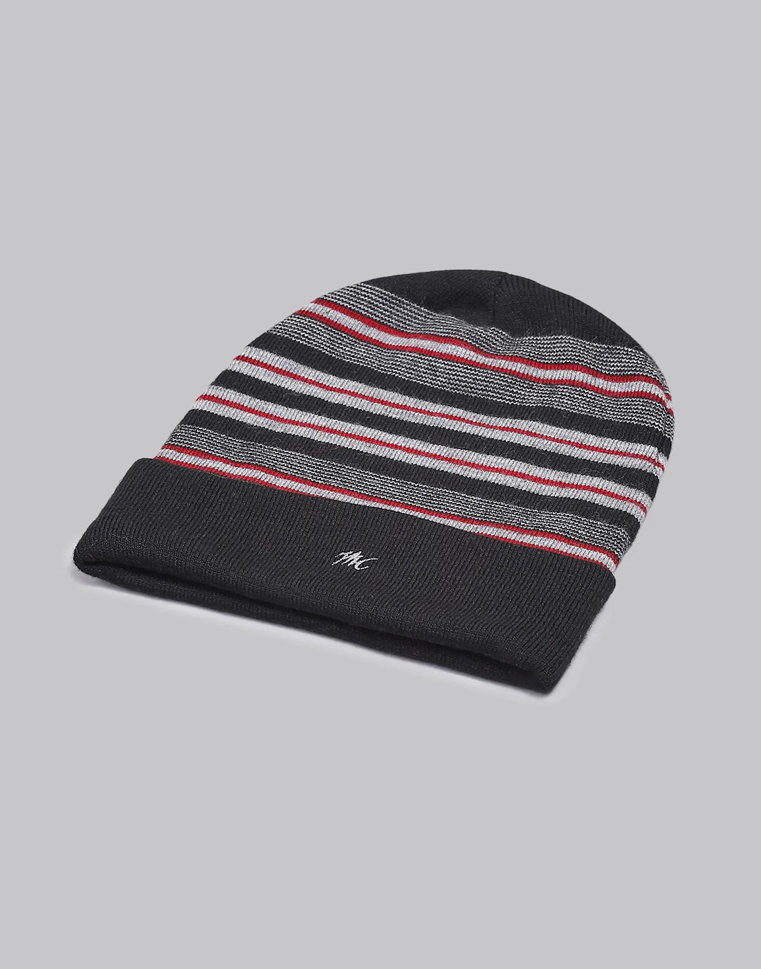 Men Black Printed Pure Wool Cap - Image 6