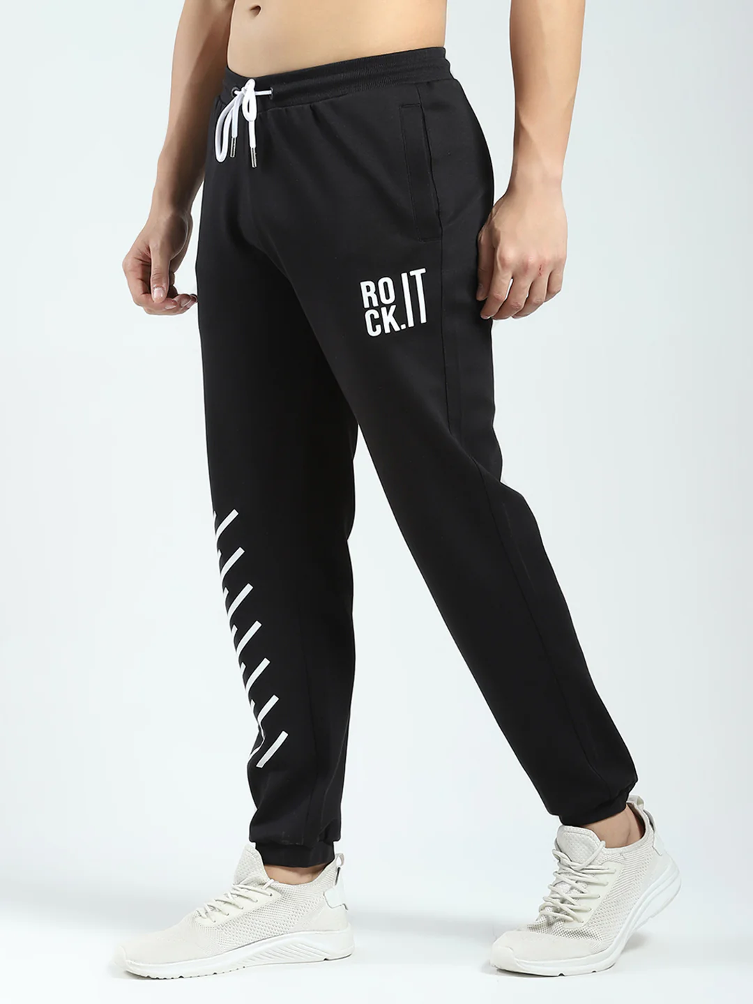 Rock.it Men Black Printed Regular Fit Jogger - Image 3