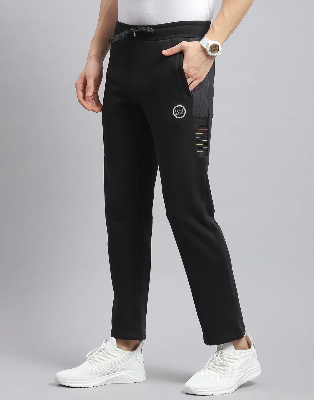 Men Black Printed Regular Fit Winter Lower - Image 3