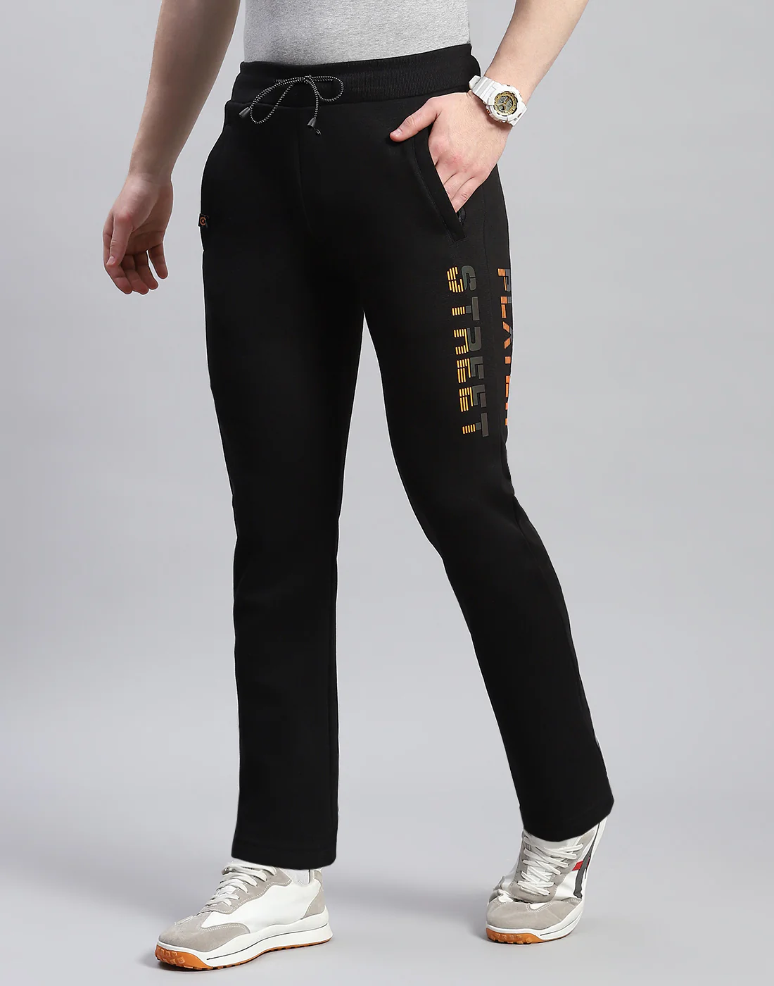 Men Black Printed Regular Fit Winter Lower - Image 3