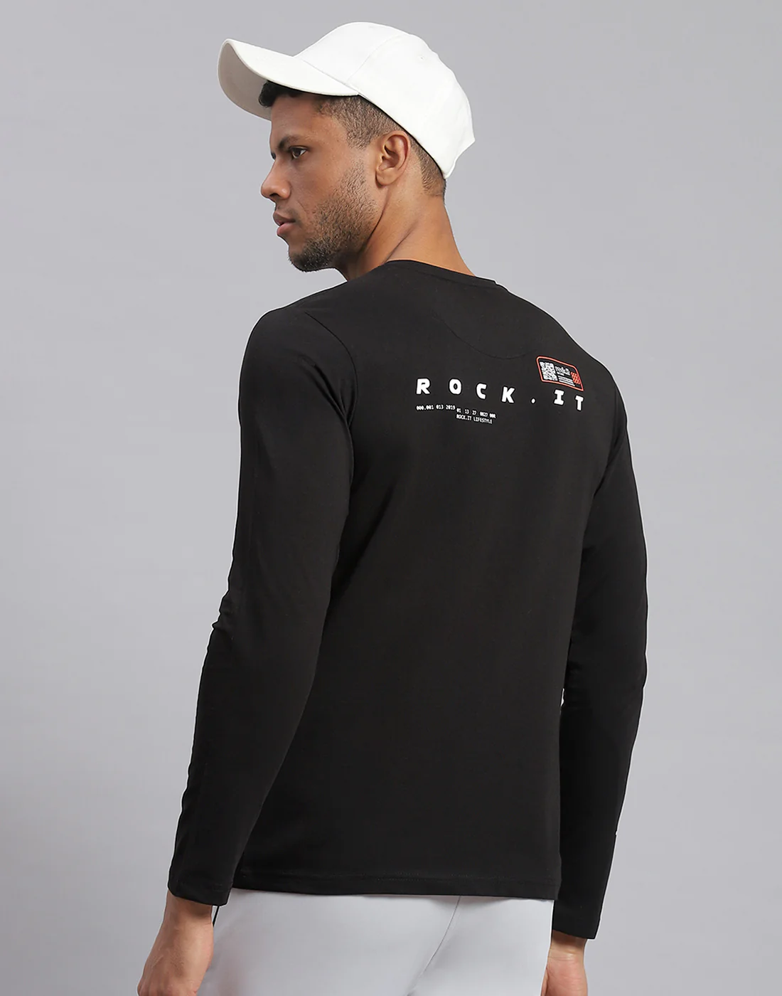 Rock.it Men Black Printed Round Neck Full Sleeve Active T-Shirt - Image 6