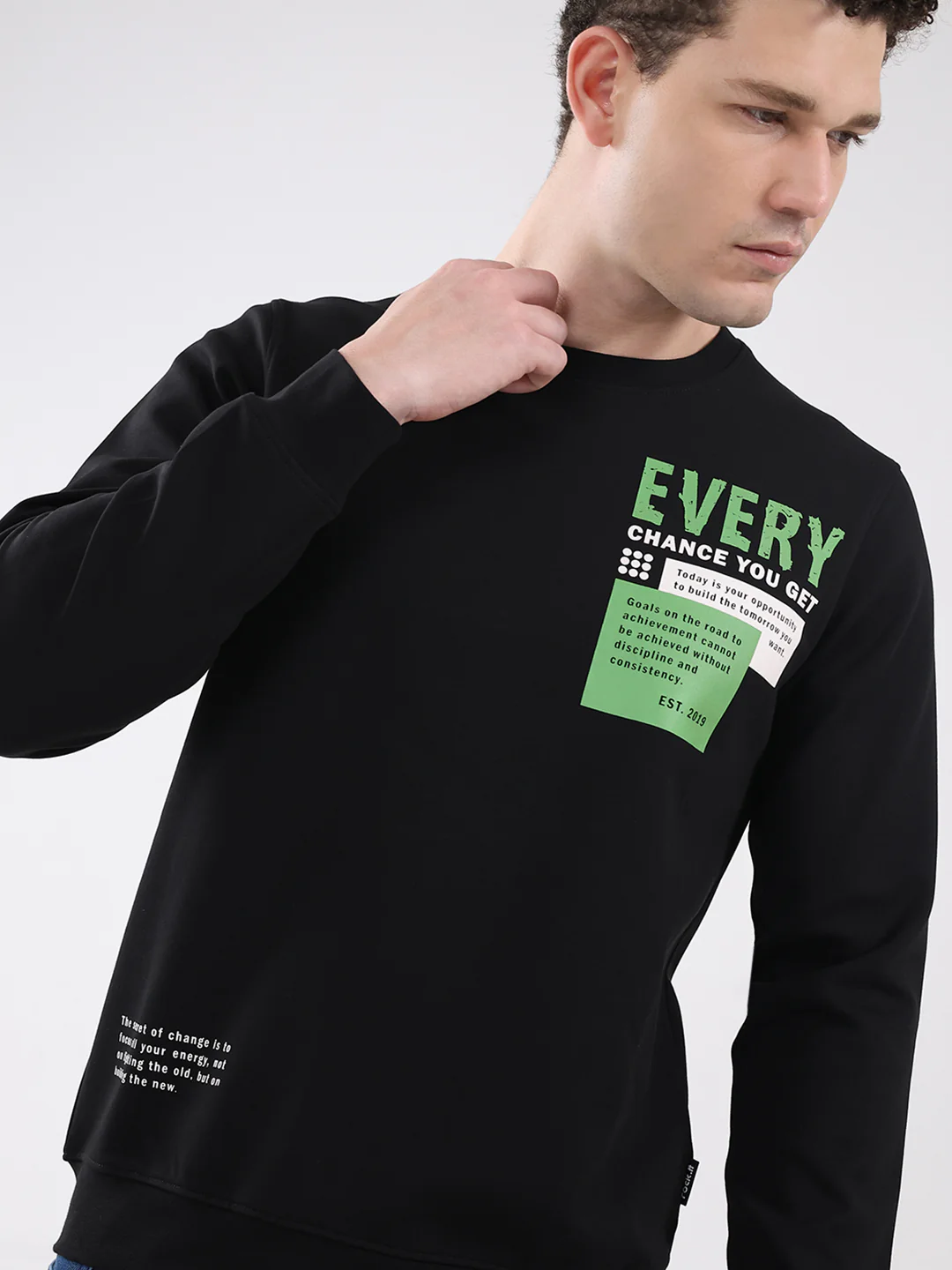 Rock.it Men Black Printed Round Neck Full Sleeve Sweatshirt - Image 7