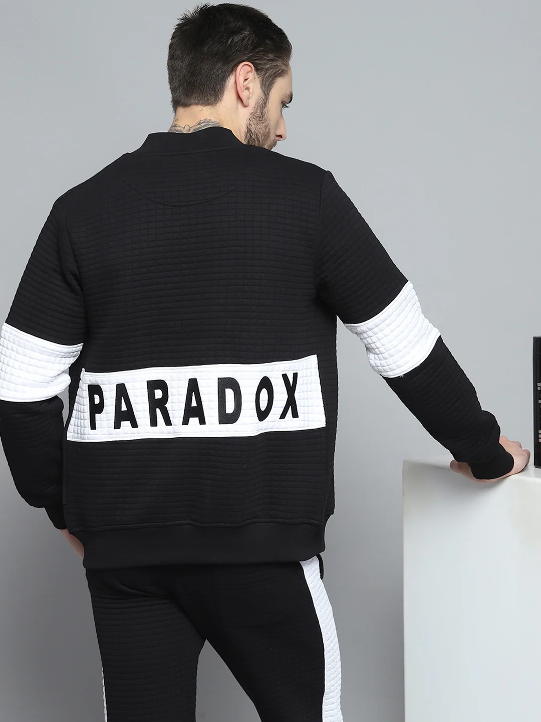 Rock.it Men Black Printed Round Neck Full Sleeve Winter Tracksuit - Image 6