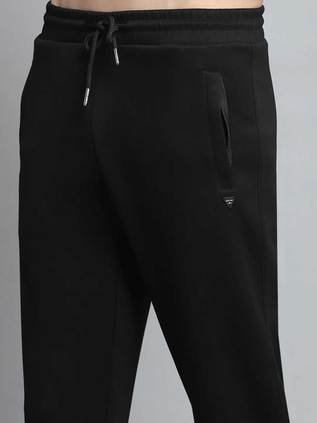 Men Black Printed Round Neck Full Sleeve Winter Tracksuit - Image 9