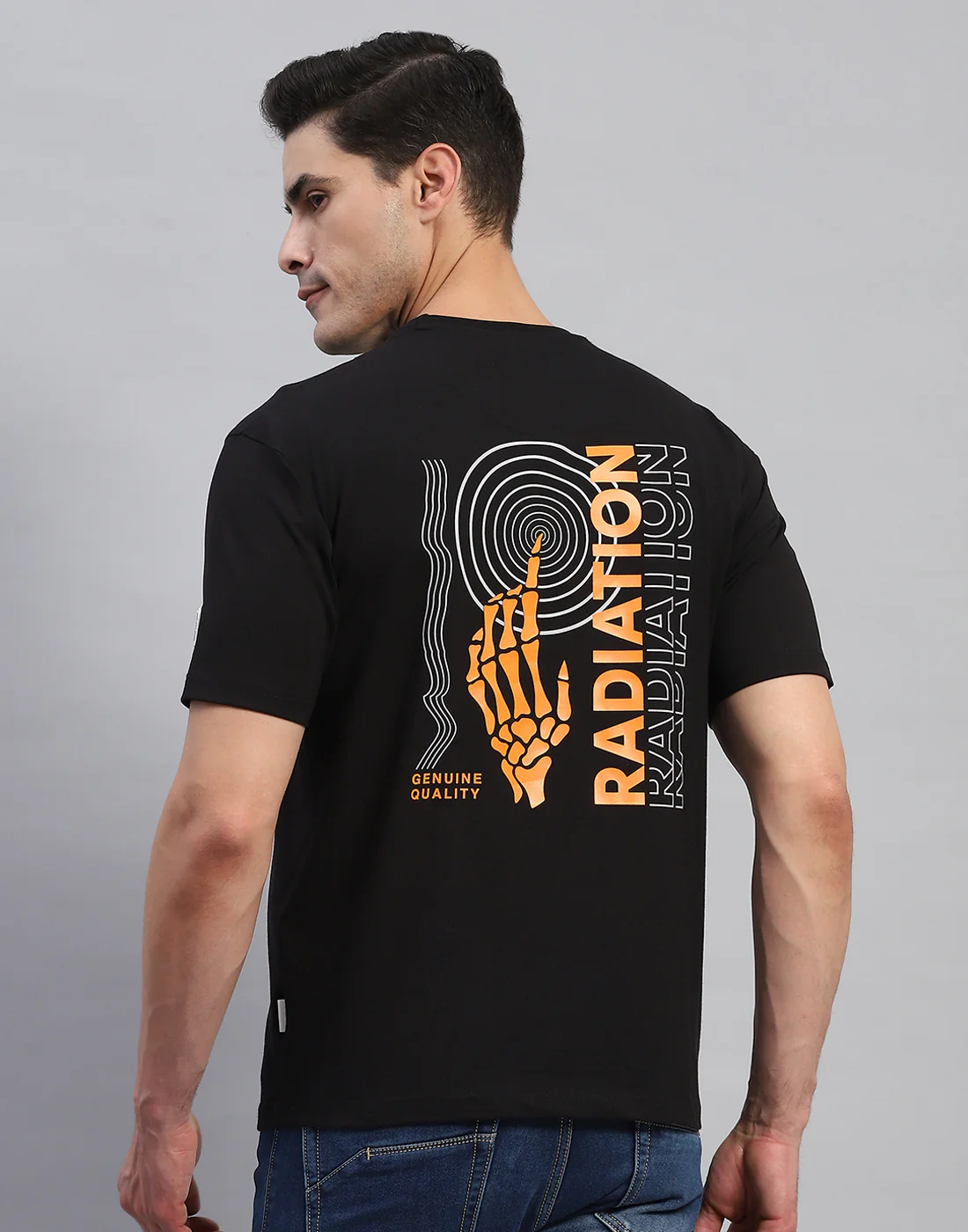 Rock.it Men Black Printed Round Neck Half Sleeve T-Shirt - Image 2