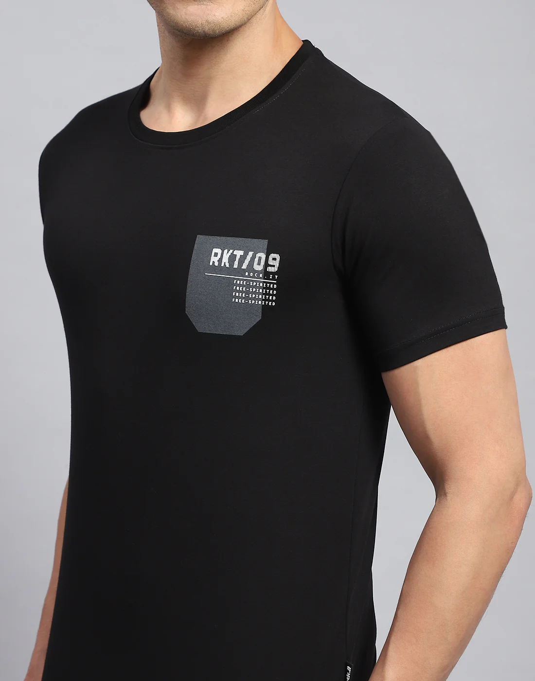 Rock.it Men Black Printed Round Neck Half Sleeve T-Shirt - Image 7