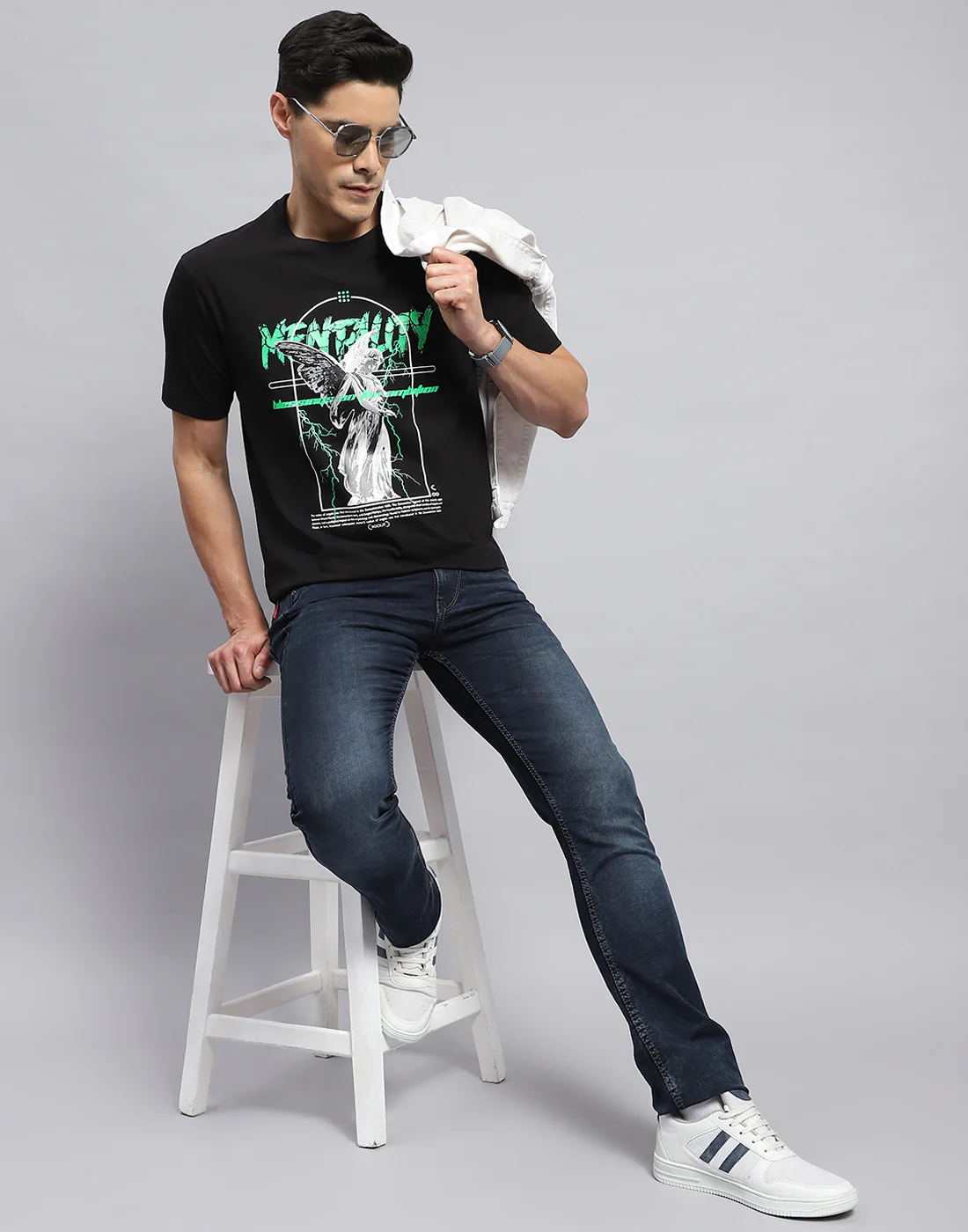 Rock.it Men Black Printed Round Neck Half Sleeve T-Shirt - Image 2