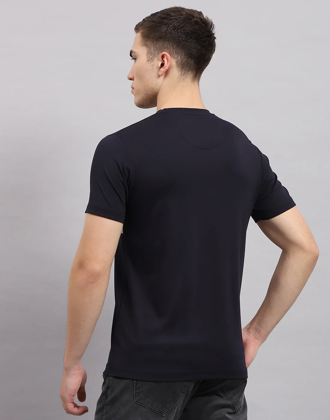 Men Black Printed Round Neck Half Sleeve T-Shirt - Image 5