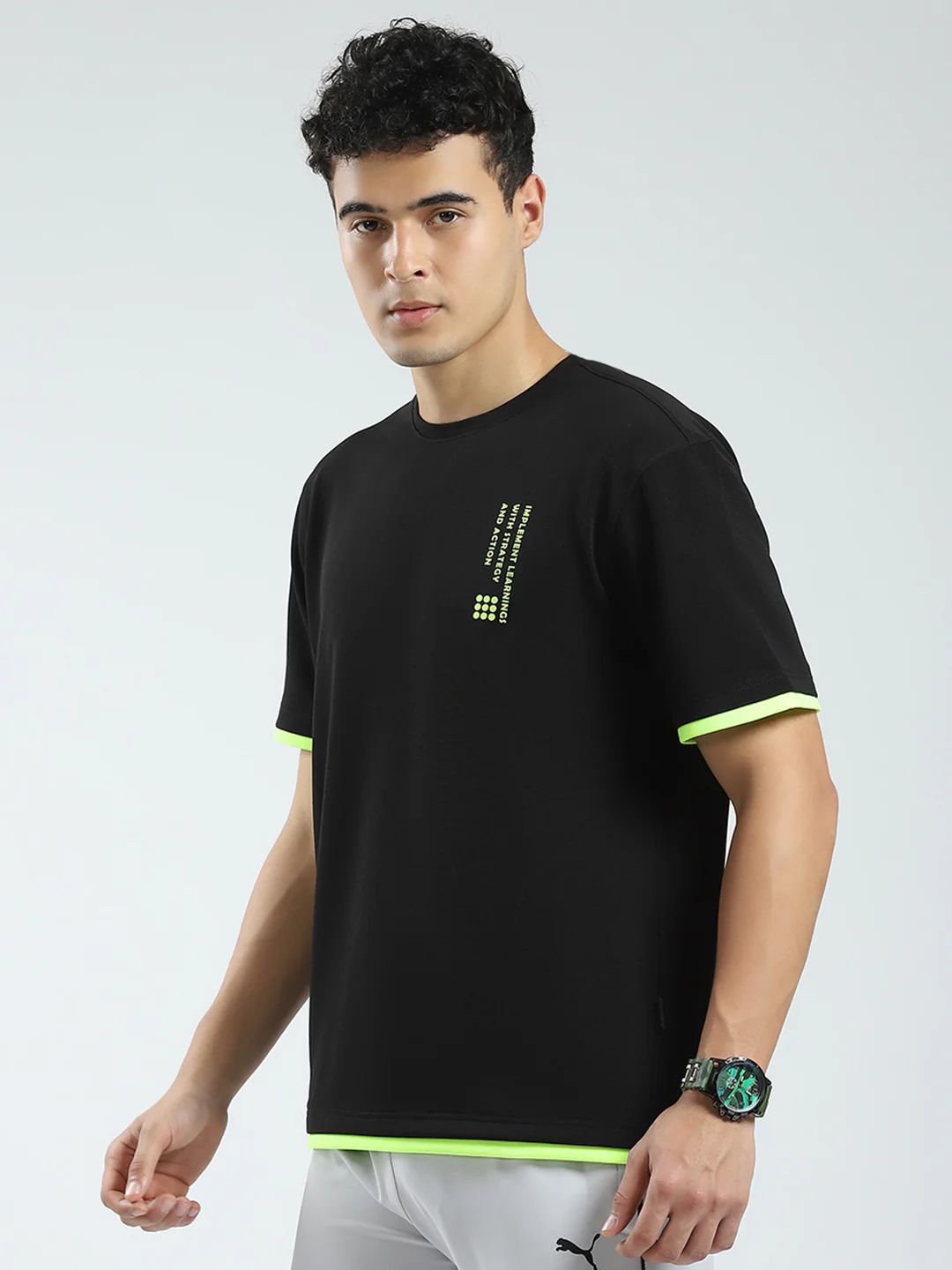 Rock.it Men Black Printed Round Neck Half Sleeve T-Shirt - Image 3