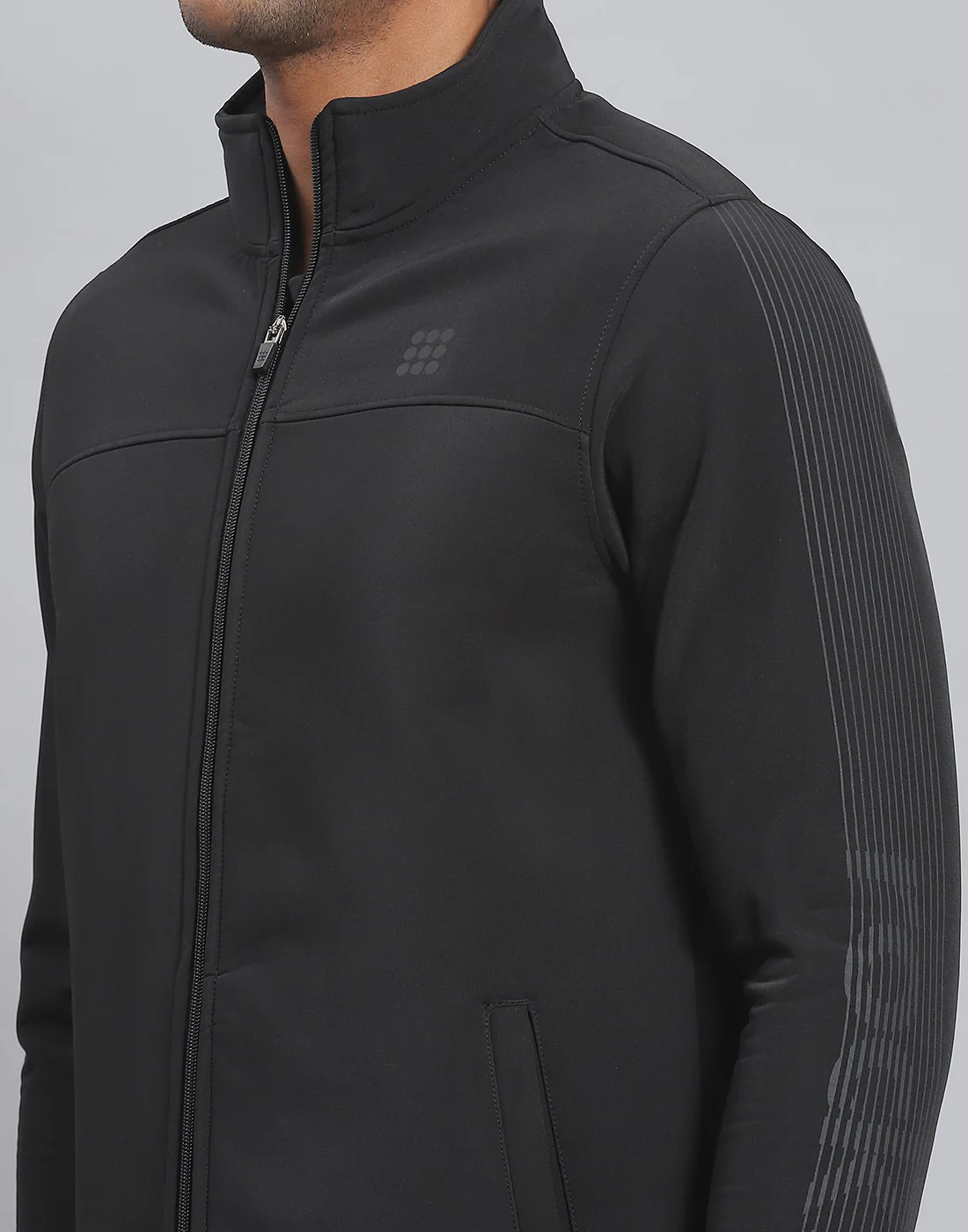 Rock.it Men Black Printed Stand Collar Full Sleeve Sweatshirt - Image 7
