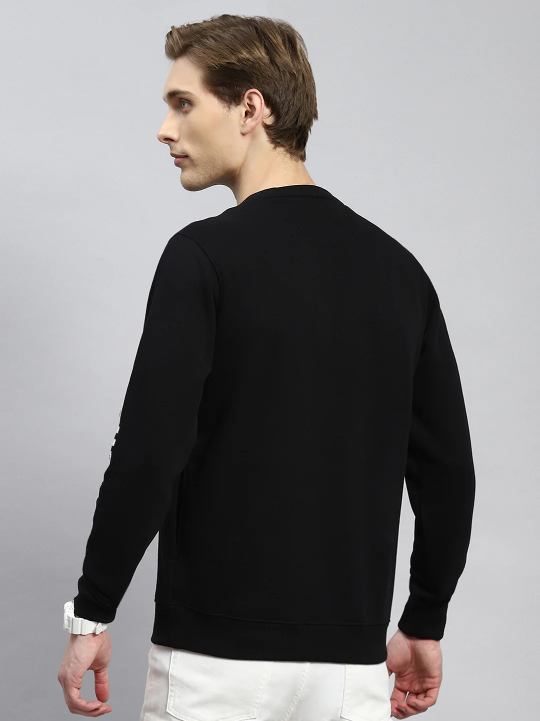 Men Black Printed Sweatshirt - Image 5
