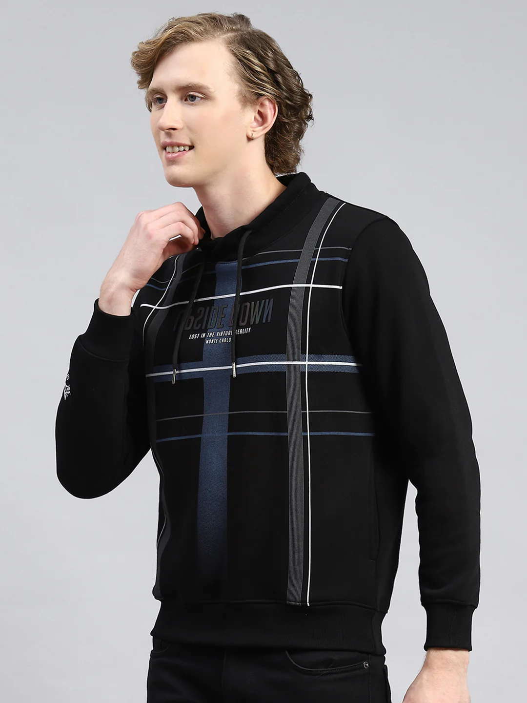 Men Black Printed Sweatshirt - Image 4