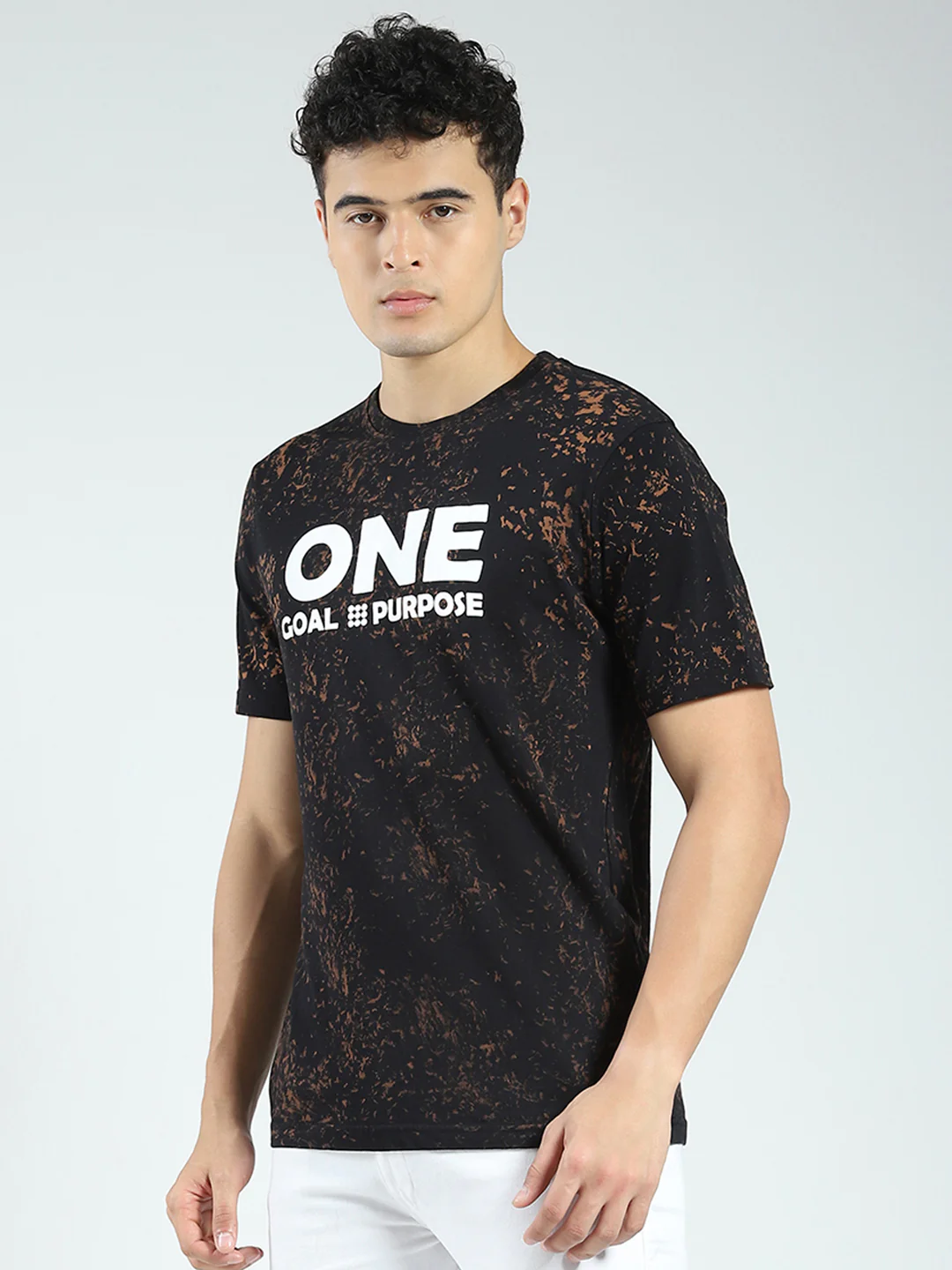 Rock.it Men Black Printed Round Neck Half Sleeve T-Shirt - Image 3