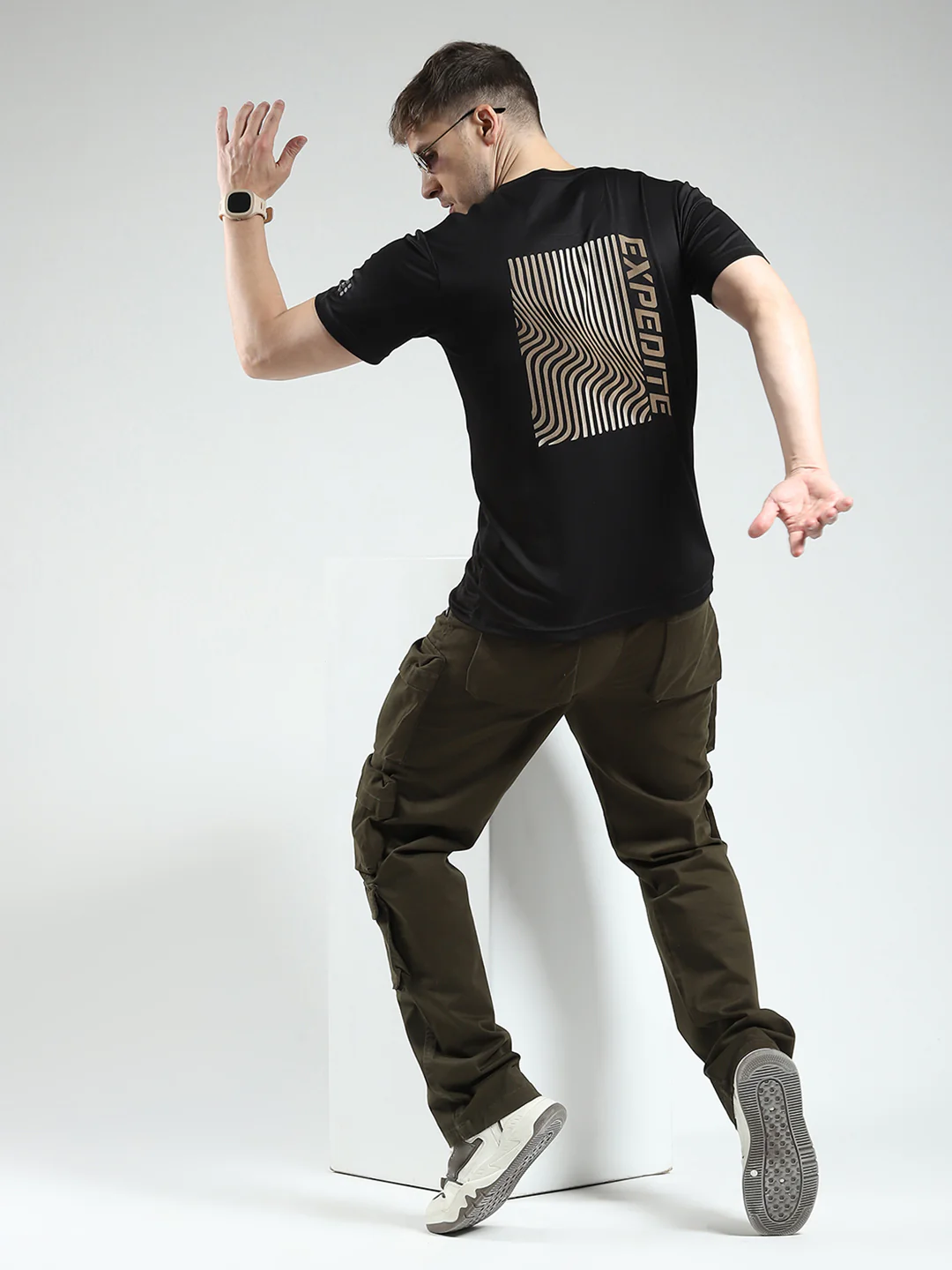 Rock.it Men Black Printed Round Neck Half Sleeve T-Shirt - Image 2