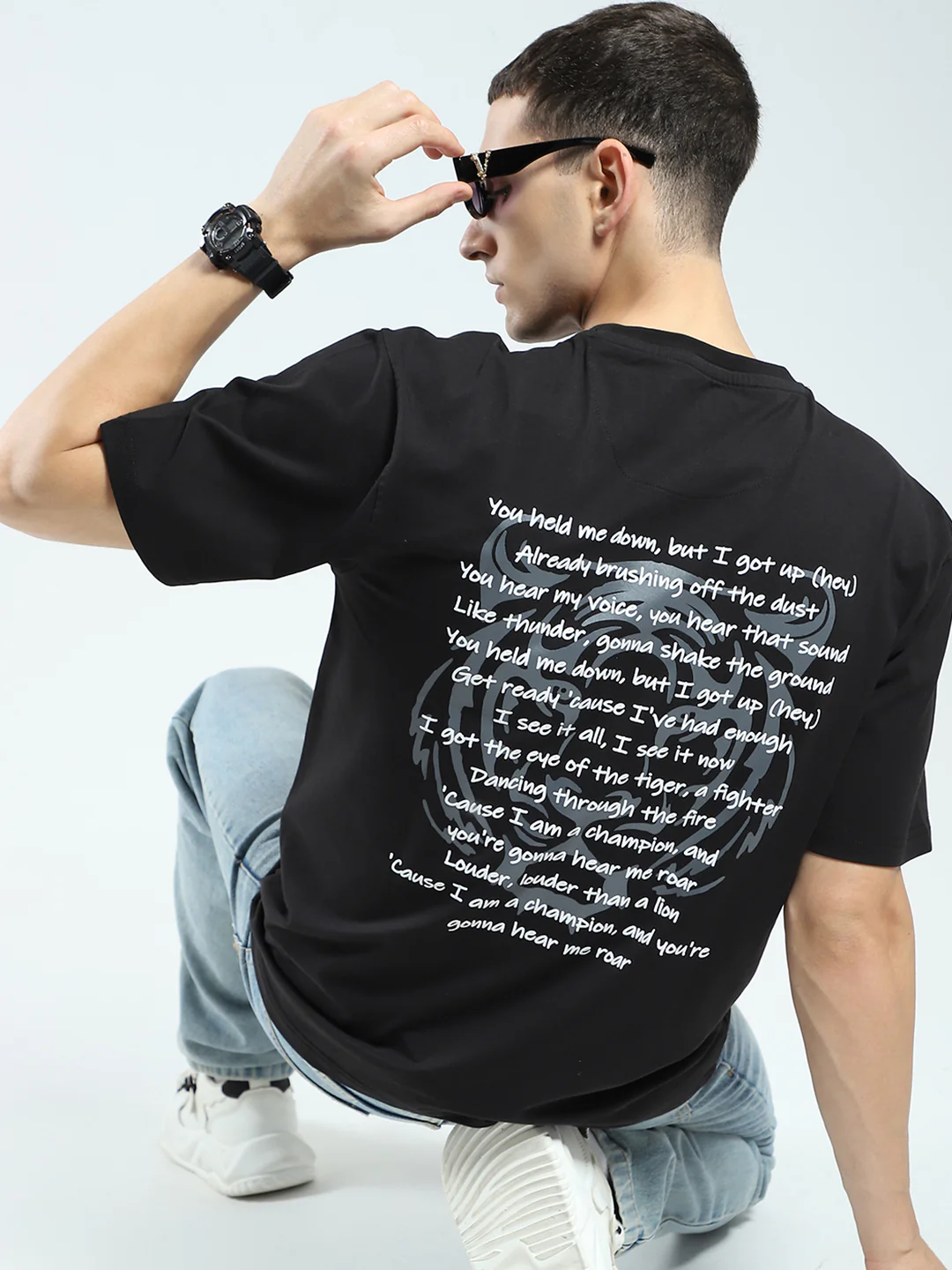 Rock.it Men Black Printed Round Neck Half Sleeve T-Shirt - Image 6