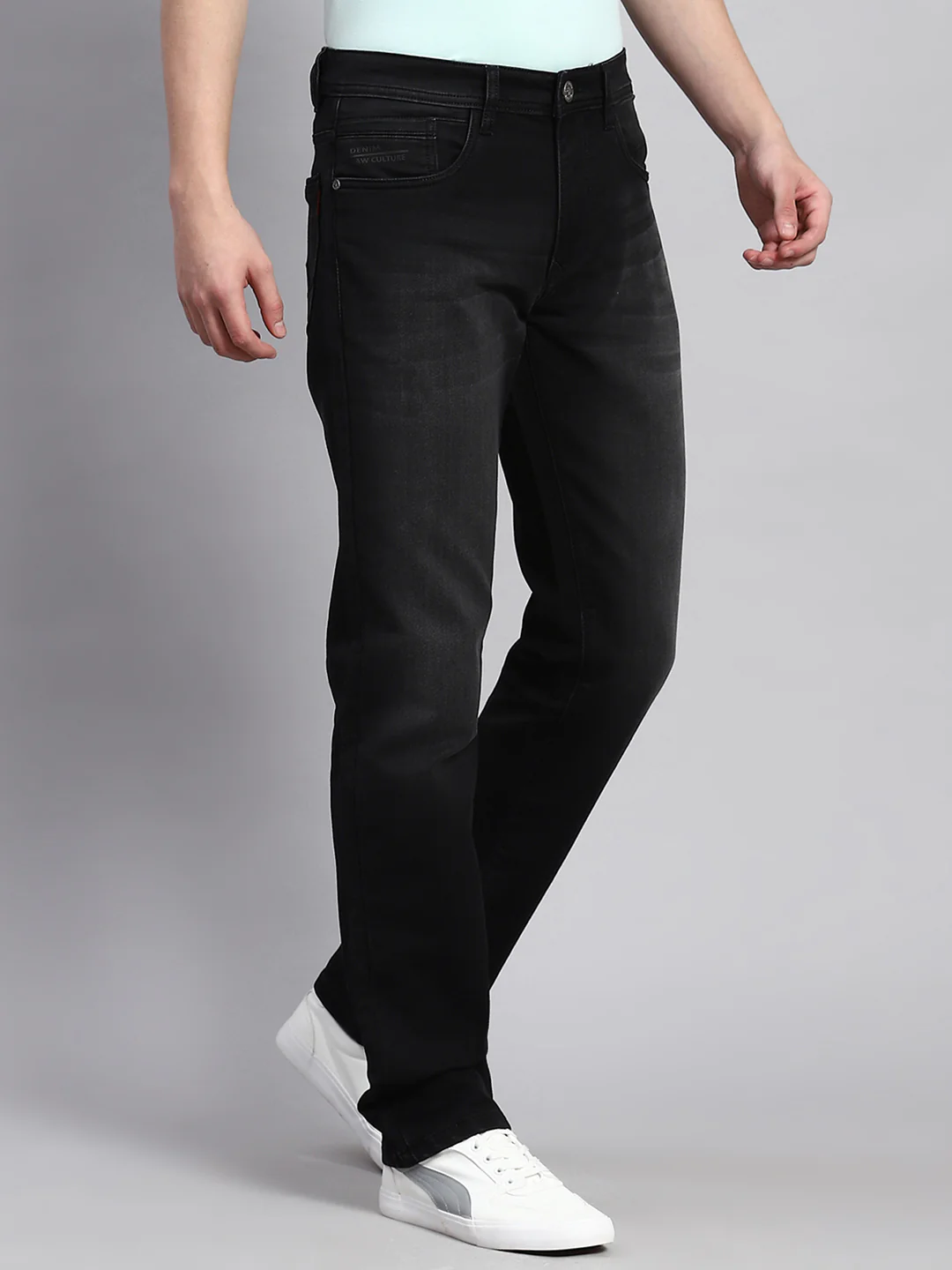 Men Black Regular Fit Denim - Image 3