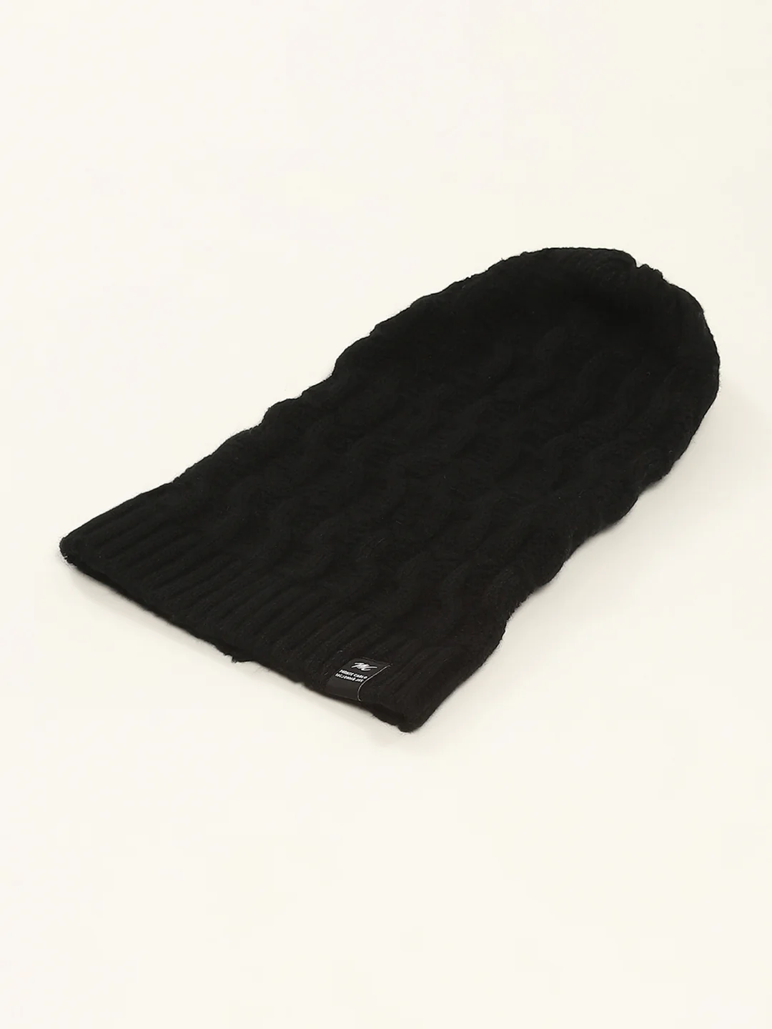 Men Black Self Design Cap - Image 6