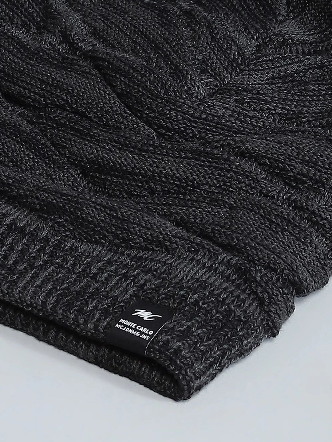 Men Black Self Design Cap - Image 7