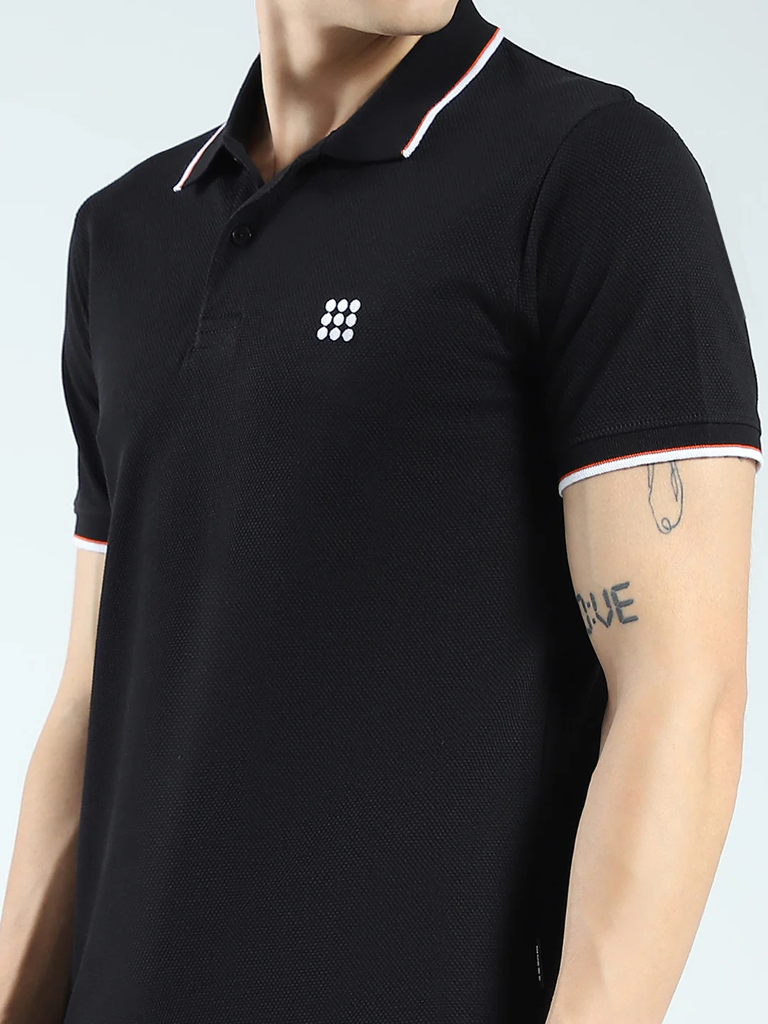 Rock.it Men Black Self Design Collar Half Sleeve T-Shirt - Image 7