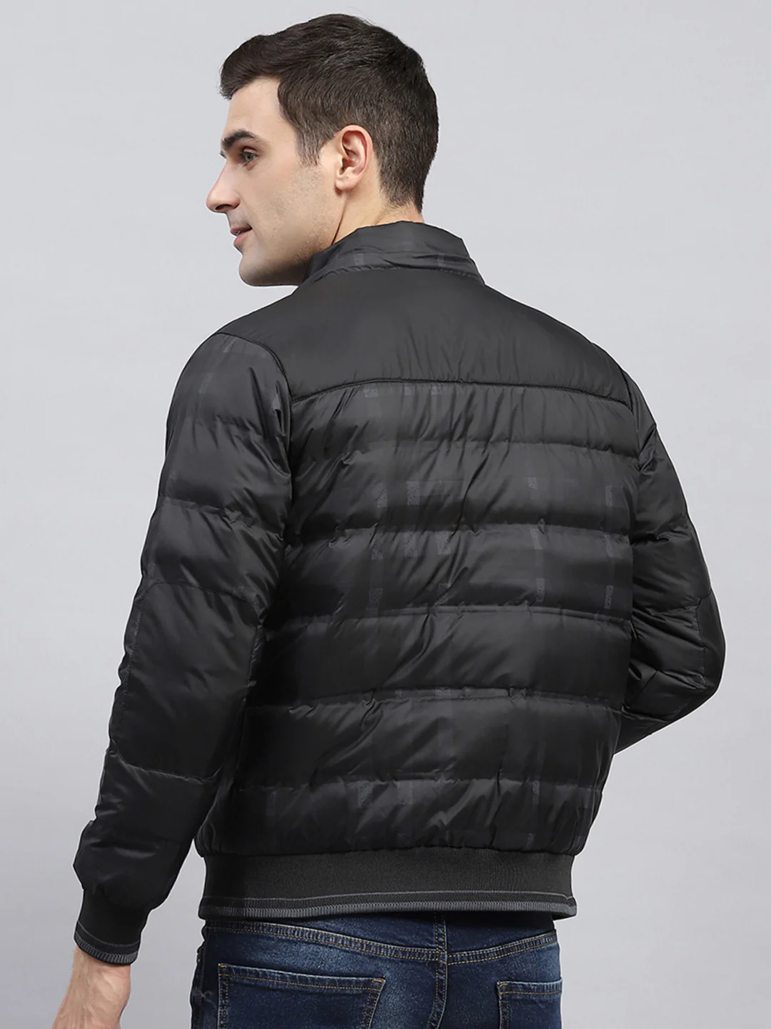 Men Black Self Design Detachable Hood Full Sleeve Jacket - Image 7