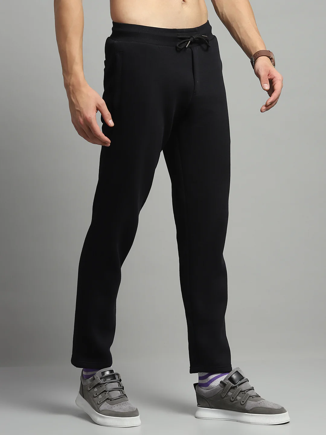 Luxuria Men Black Self Design Lower - Image 4
