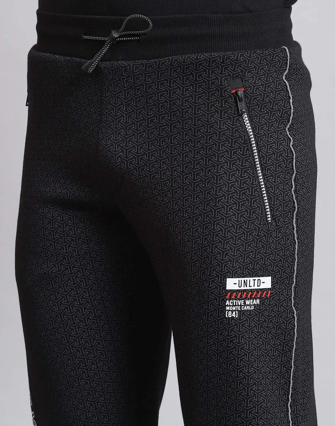 Men Black Self Design Regular Fit Winter Lower - Image 7