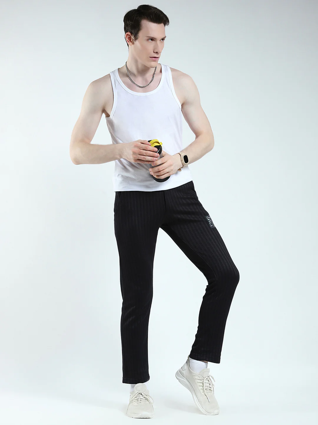 Men Black Self Design Regular Fit Winter Lower - Image 2