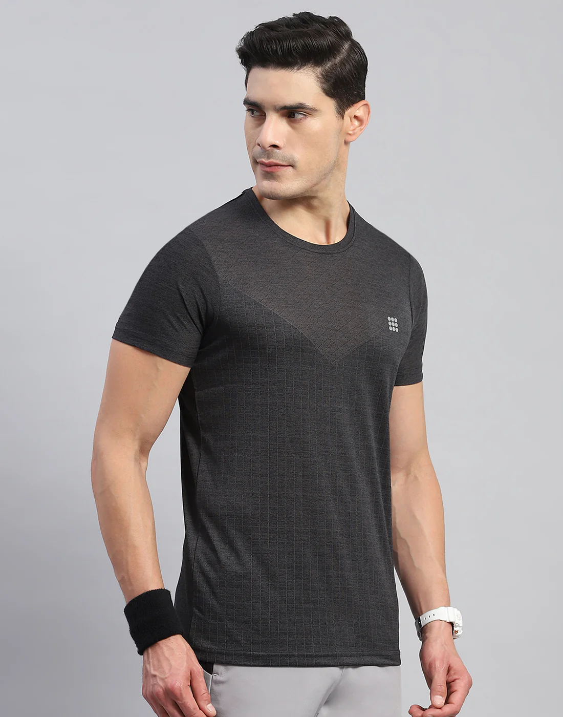 Rock.it Men Black Self Design Round Neck Half Sleeve T-Shirt - Image 4
