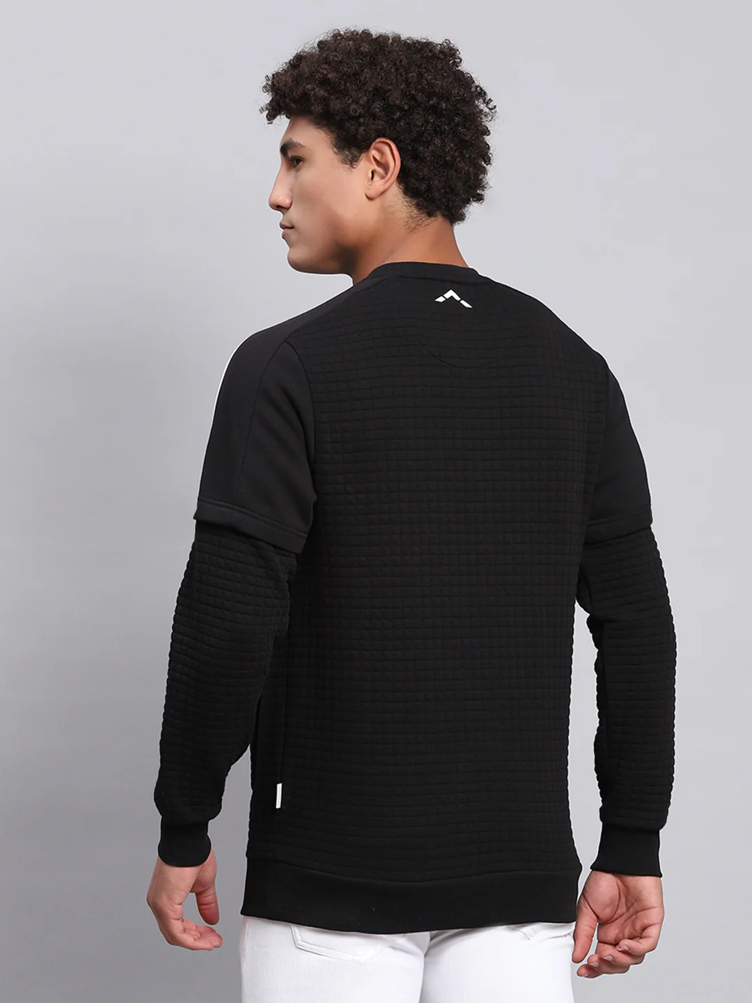 Rock.it Men Black Self Design Round Neck Full Sleeve Sweatshirt - Image 5