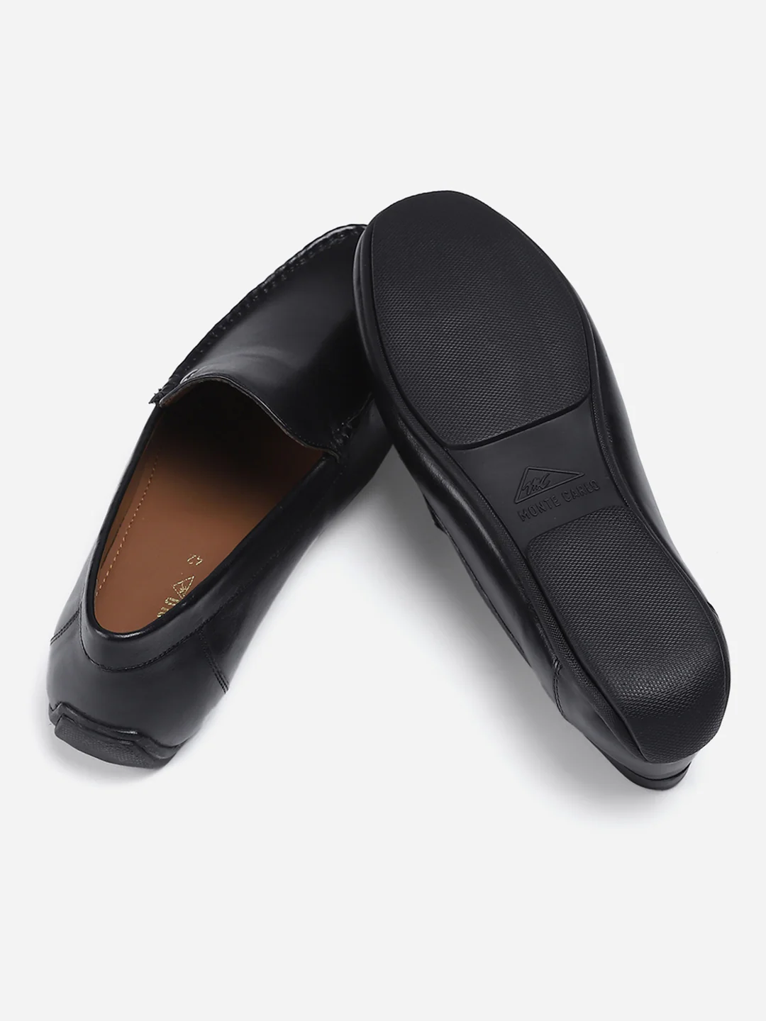 Men Black Slip on Genuine Leather Loafers - Image 6
