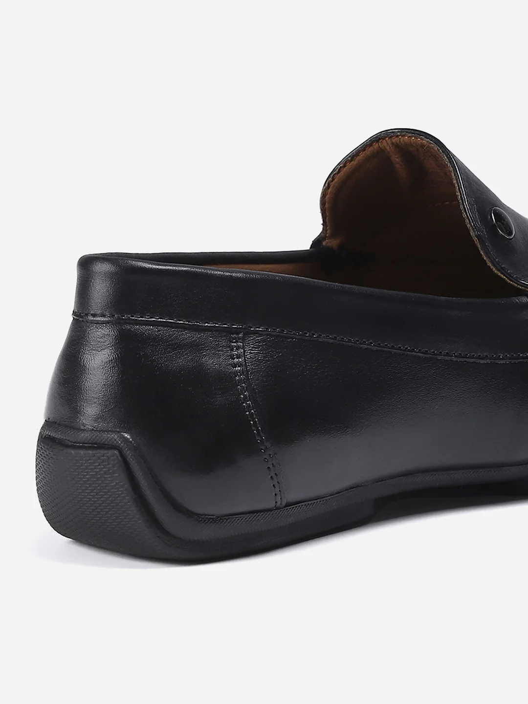 Men Black Slip on Genuine Leather Loafers - Image 8