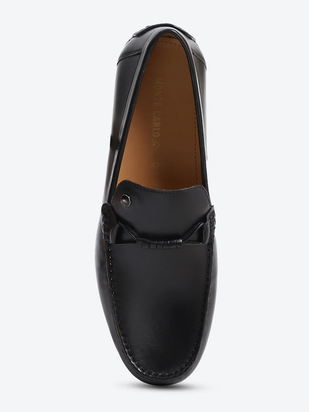 Men Black Slip on Genuine Leather Loafers - Image 7