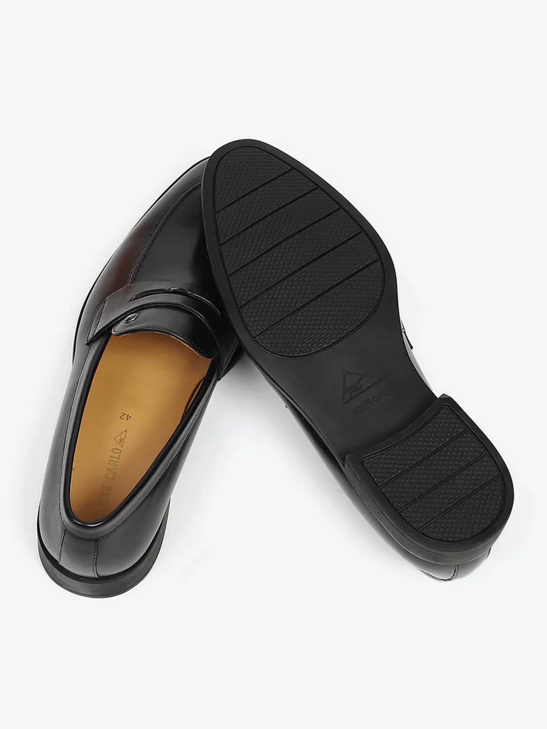 Men Black Slip on Genuine Leather Loafers - Image 8