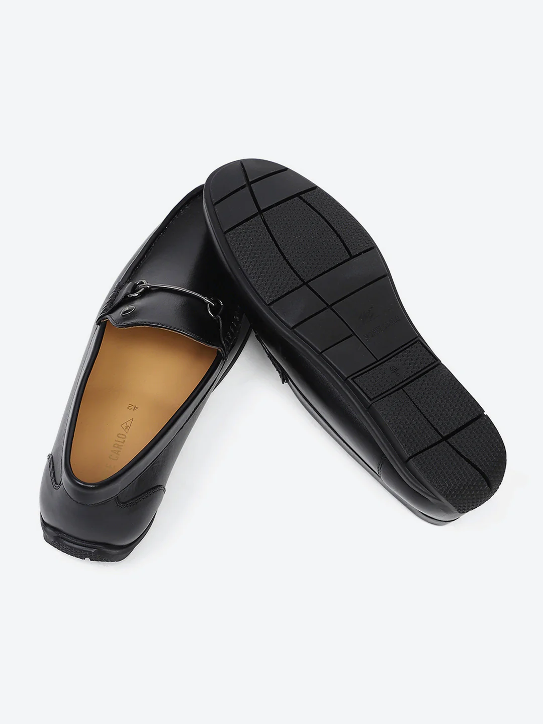 Men Black Slip on Genuine Leather Loafers - Image 8