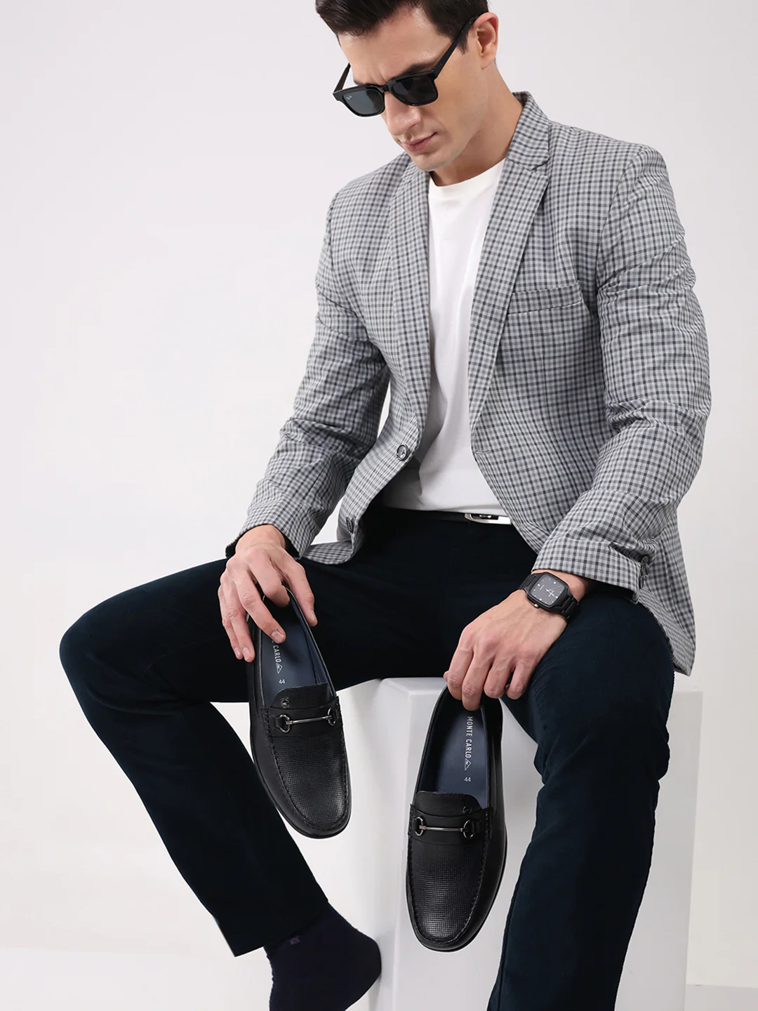 Men Black Slip on Genuine Leather Loafers - Image 10