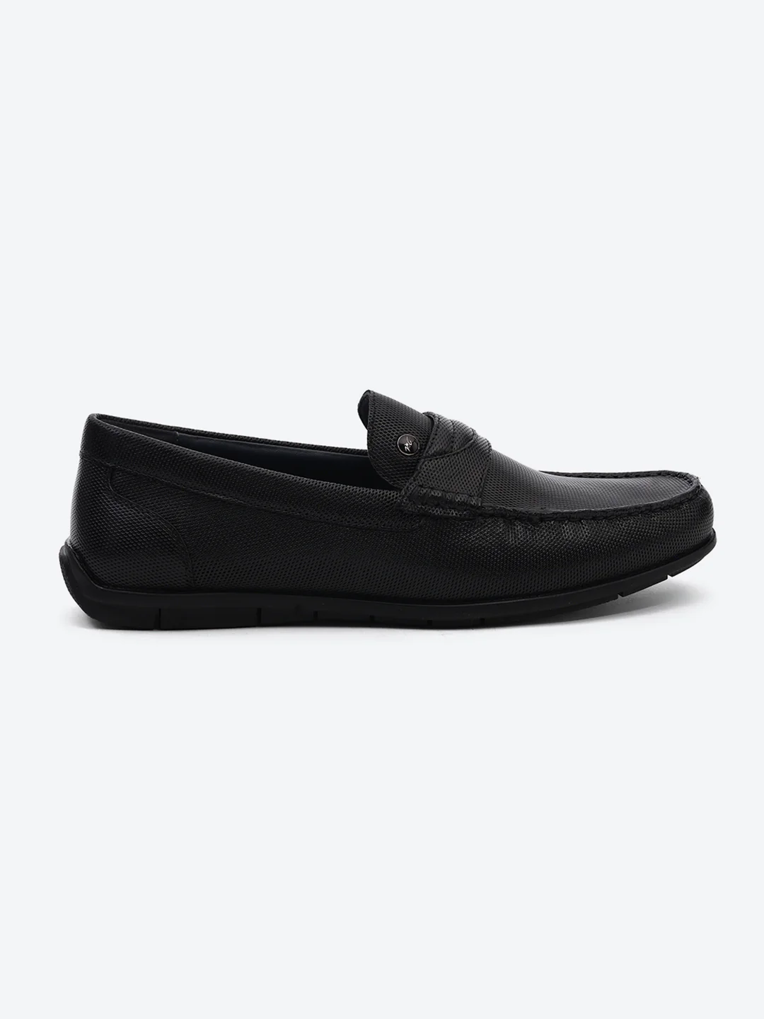 Men Black Slip on Genuine Leather Loafers - Image 5