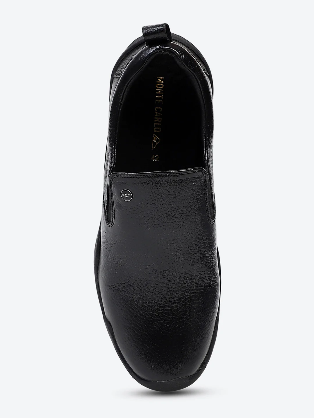 Men Black Slip on Genuine Leather Shoes - Image 6