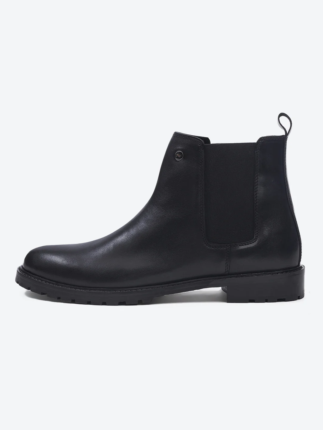 Men Black Slip on Leather Chelsea Boots - Image 4